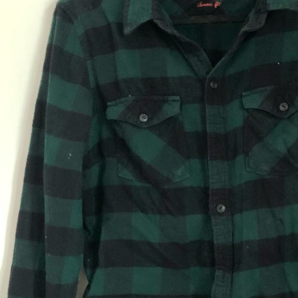 Aritzia TNA Forest Green Flannel Classic Fit sz L - Picture 2 of 3
